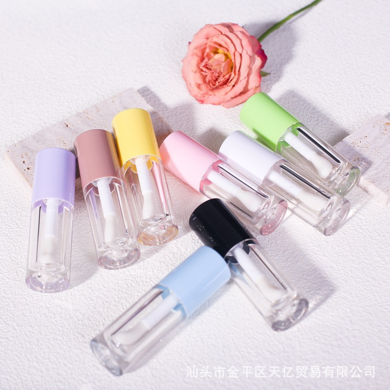 En stock envío gratuito 6ml de gran capacidad de brillo de labios sub-botella labio esmalte tubo vacío gran cepillo cabeza corrector tubo redondo material de embalaje cosmético
