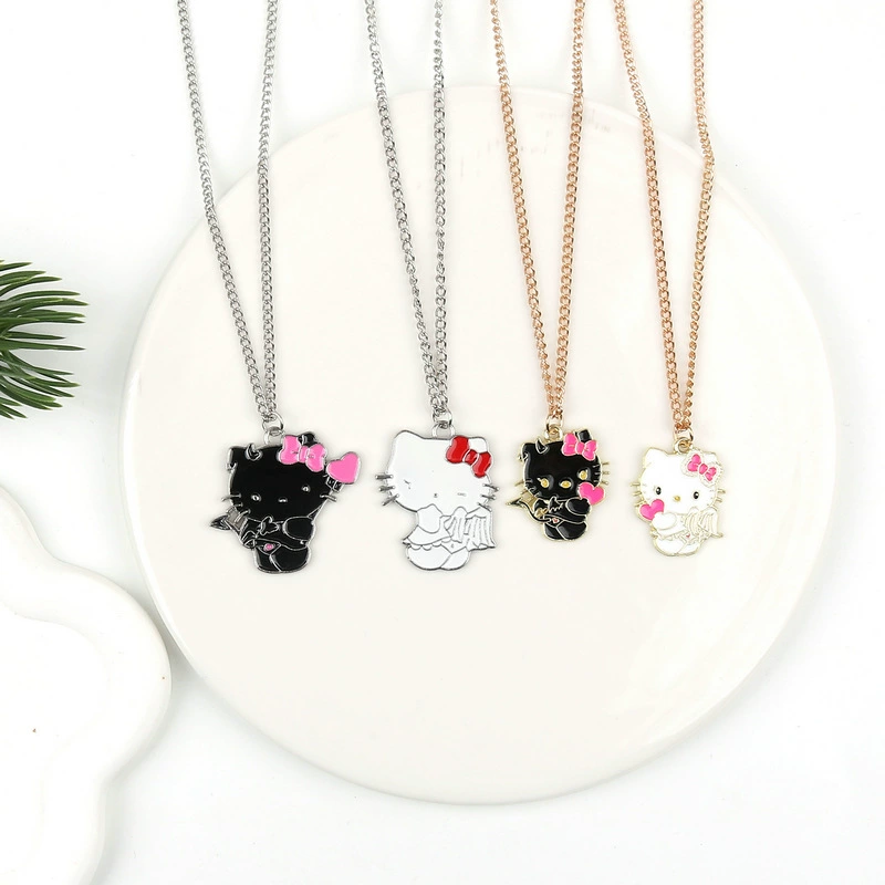 Новое трансграничное ожерелье Sanrio, милое ожерелье с подвеской в ​​виде мультфильма «Hello Kitty», детское ожерелье с подвеской, ювелирные изделия.