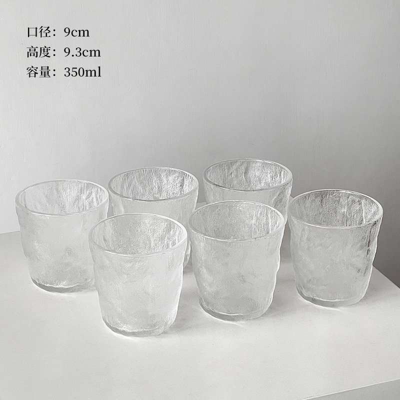 Glass Glacier Home Living Water Cup Set High-end Family Guest Cup Set Taza de jugo Taza de té Taza de vino tinto