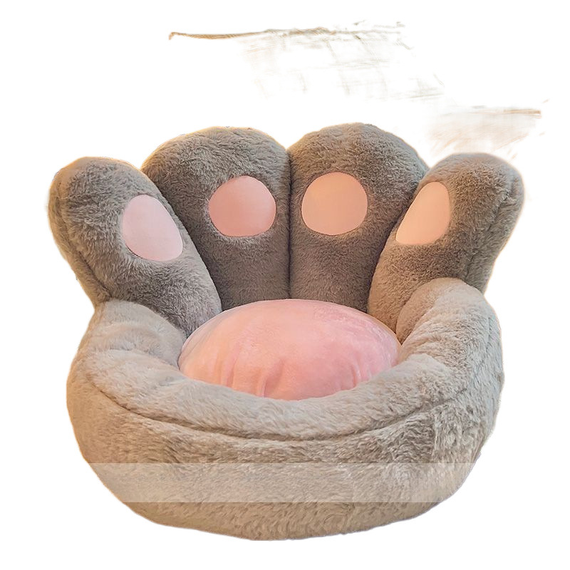 Lindo cojín de asiento de garra de gato sofá perezoso en el suelo, dormitorio de tatami, ventana salediza para el hogar, alfombra junto a la cama, oficina, sedentario