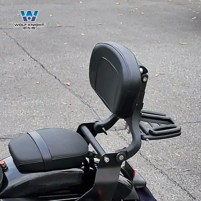 Muscle car Wolf suitable for Harley X48 multi-function folding backrest adjustable backrest modified tail shelf tail (Motorcycle tail) - x48-multifunctional-backrest-black