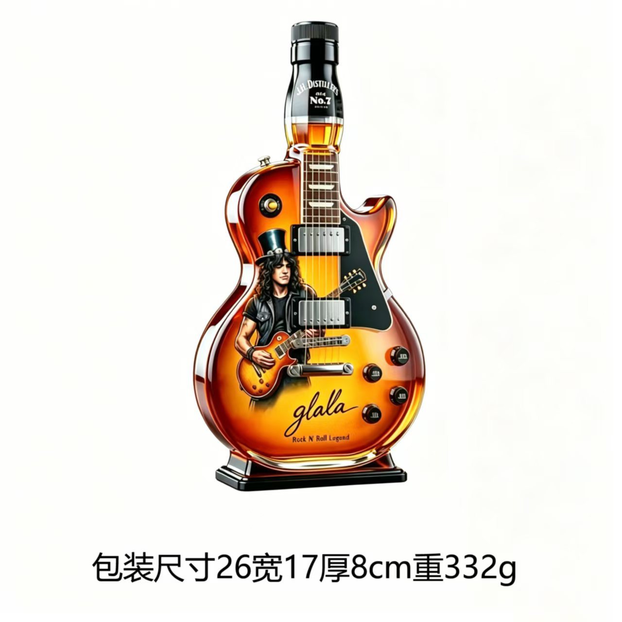 Nuevos productos transfronterizos de guitarra de rock botella de whisky estación independiente de alta venta botella de vidrio de silicona Tennessee image 7