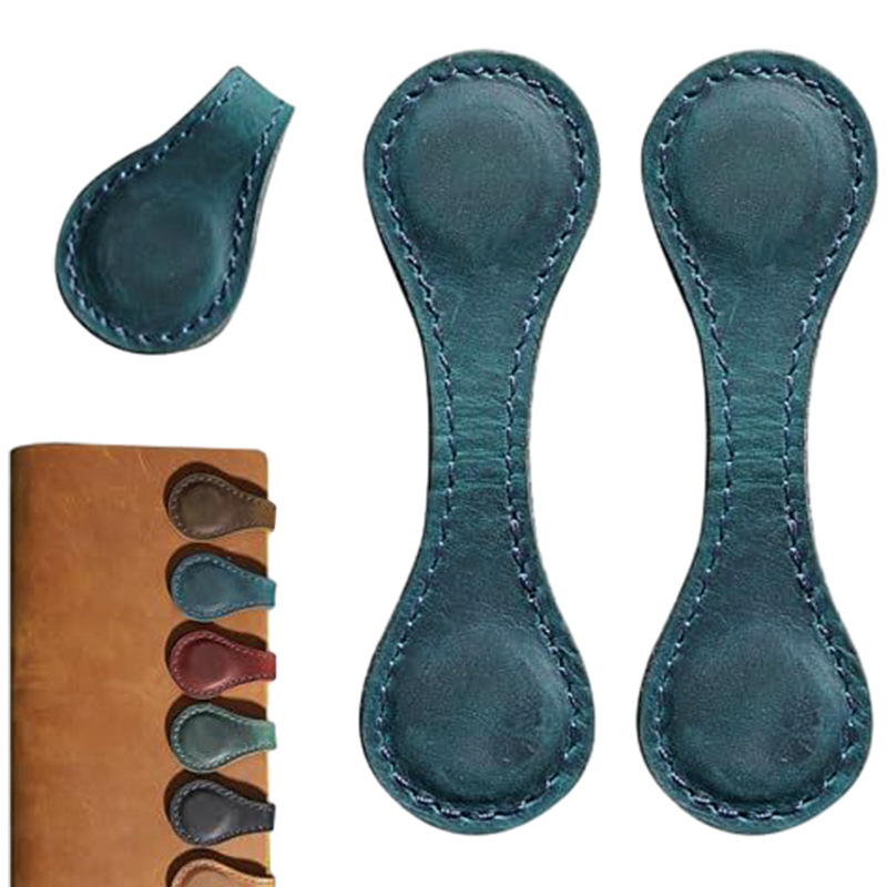 Feideli Amazon caliente de cuero genuino titular de libro magnético retro estudiante marca de lectura marcador titular de la cuenta de mano de doble cara