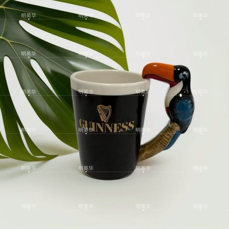 Taza creativa 3D con diseño de animal y etiqueta dorada, lujo ligero de alta gama, venta directa de fábrica transfronteriza, taza creativa