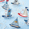 地中海裝飾帆船模型小擺件壹帆風順實木工藝禮品海盜木船漁船客廳
