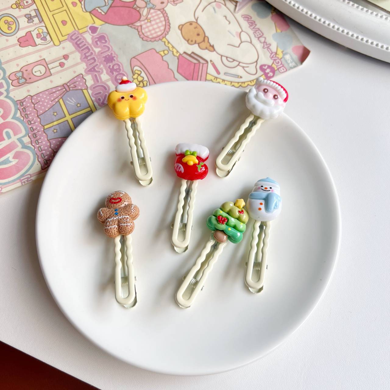 聖誕髮夾新年款聖誕節日氛圍可愛卡通聖誕樹薑餅雪人星星頭飾髮飾