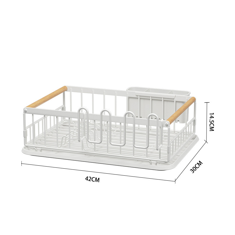 Estantes de cocina, almacenamiento de vajilla, estante de drenaje, estante de drenaje, encimera, estante de doble capa, estante de almacenamiento de metal