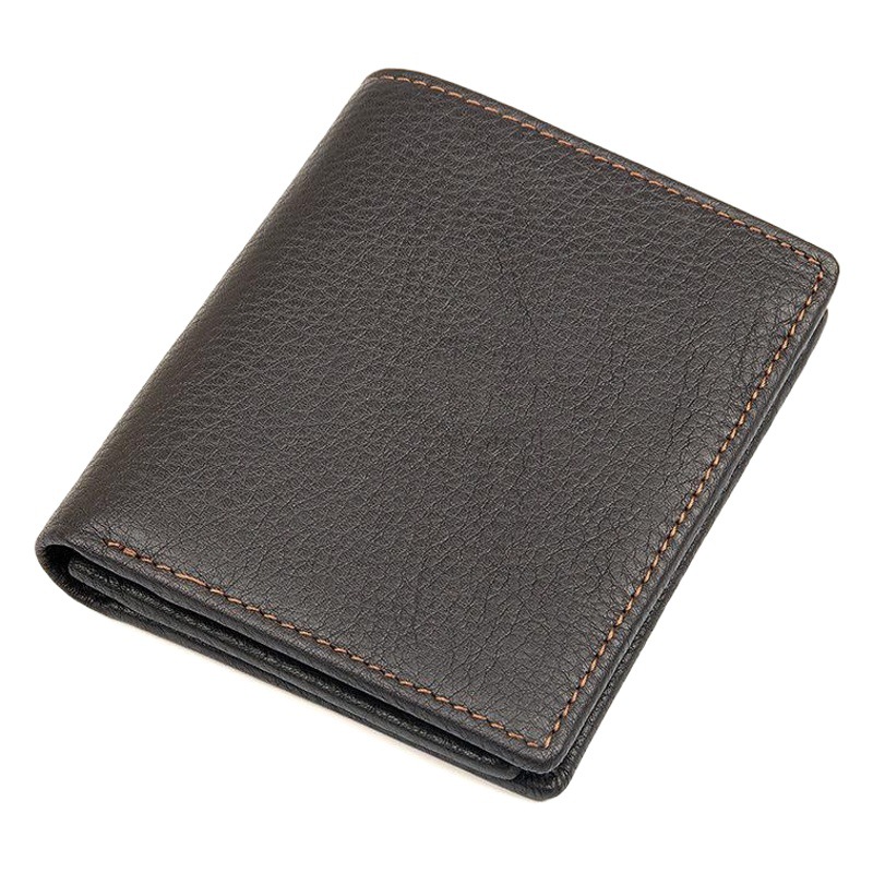 Strict selection of retro leather men's wallet manufacturers wholesale litte leather short multi-card gold clip change clip