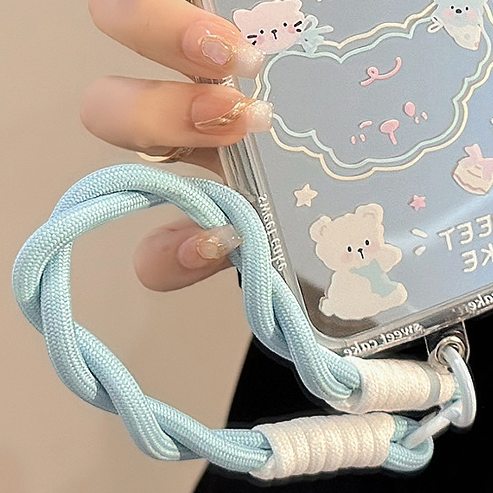 Cuerda de mano tejida multicolor para móvil, anti-pérdida, estilo a contraste