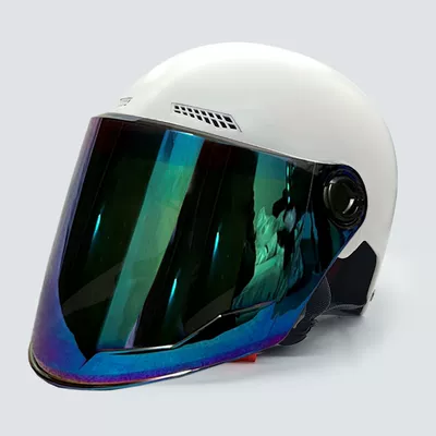 car four seasons half helmet, Motosiklet kaskı (dəbilqə) - 3c-uv-protection-milky-white