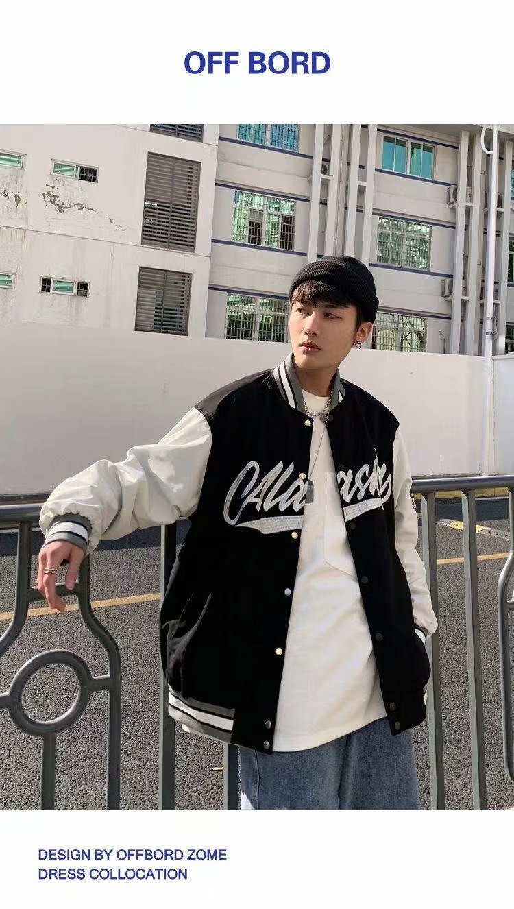 Baseball-Trikot 2023 Frühling Amerikanische Modemarke Farbe passende Coup Lose Student Trend Casual Mantel Herren_voghion.com