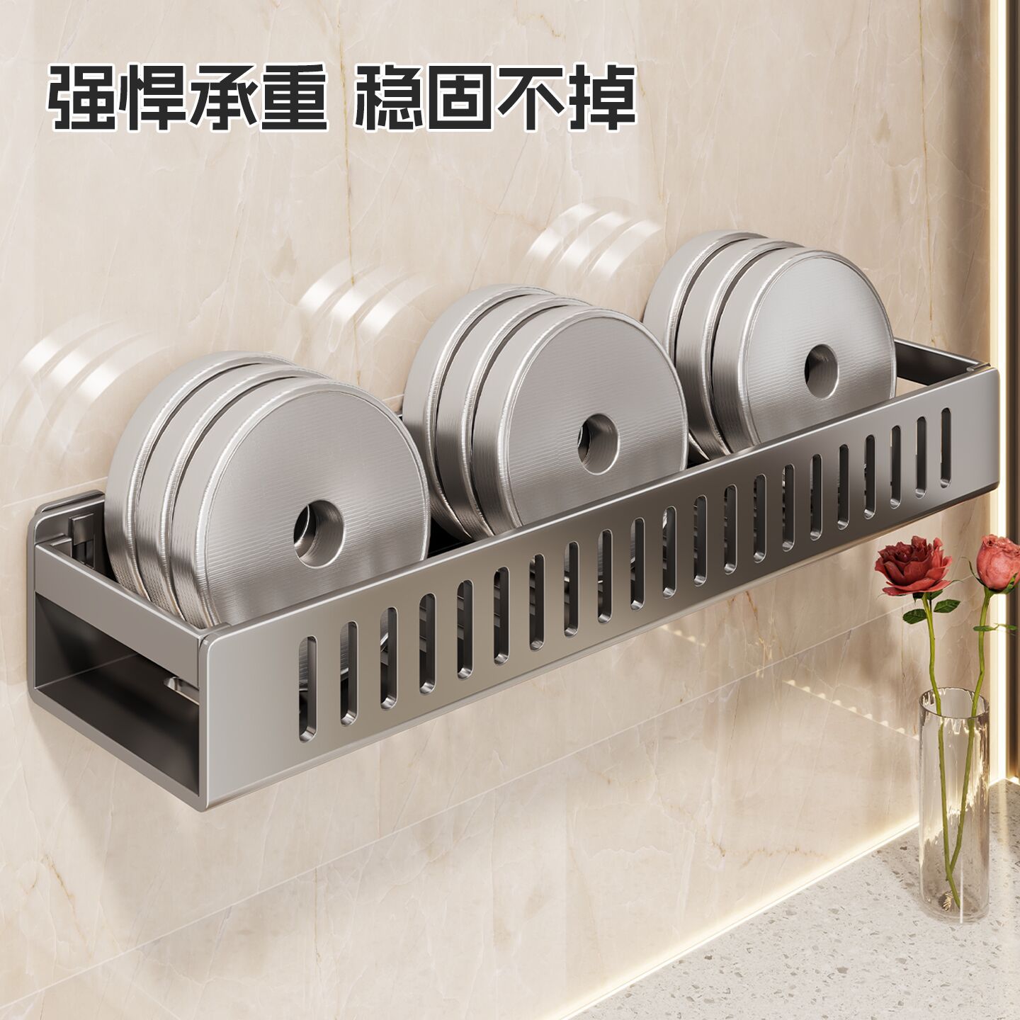 Organizador de Pared para Baño Sin Perforación Multifuncional image 4