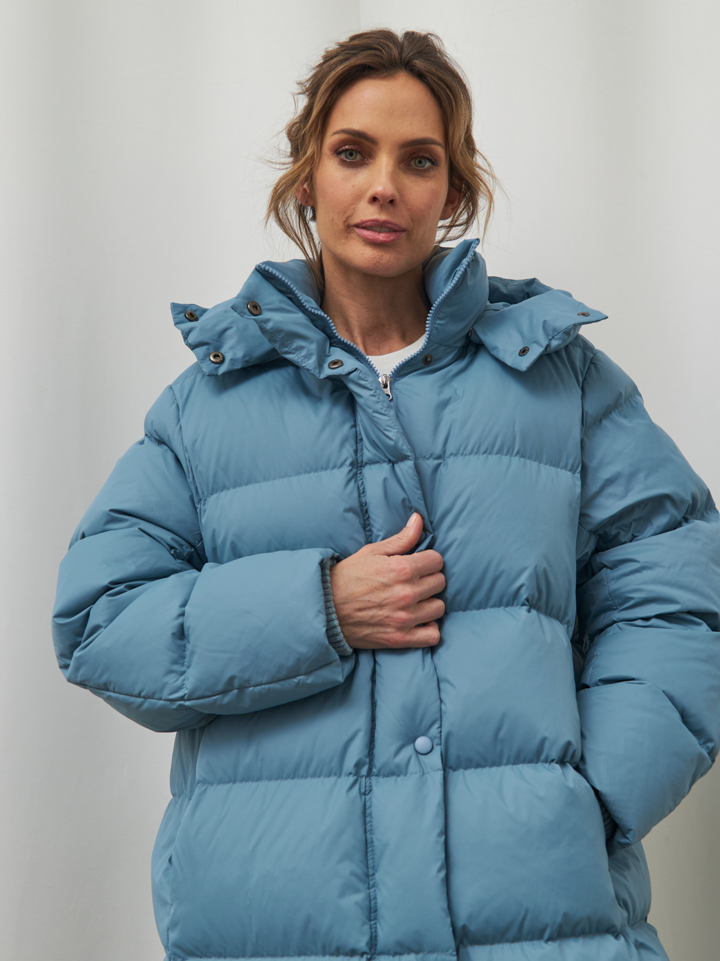 Dames lange donsjas met capuchon warme winterjas_voghion.com
