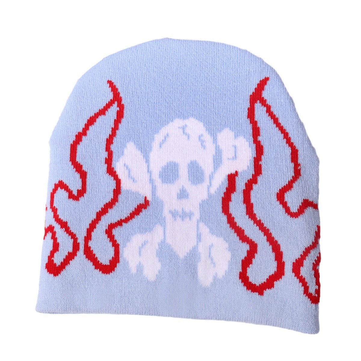 Unisex Personalisierte totenkopf gemusterte Jacquard Strickmütze Outdoor Straße beliebte Männer und Frauen warmes Skireiten_voghion.com