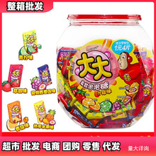 【整箱6桶】大大泡泡糖675g约150片什锦味桶装口香糖零食糖果