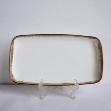 ֱ�y�L���P�����Q�y�մɱPgold rim striped rectangular plate