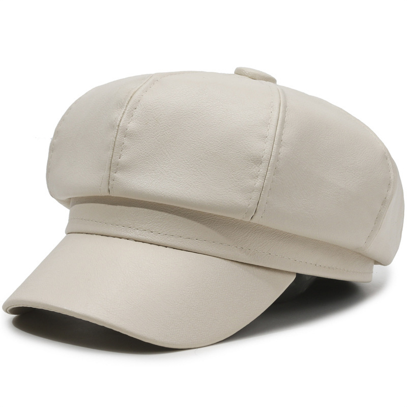 Leather octagonal beige