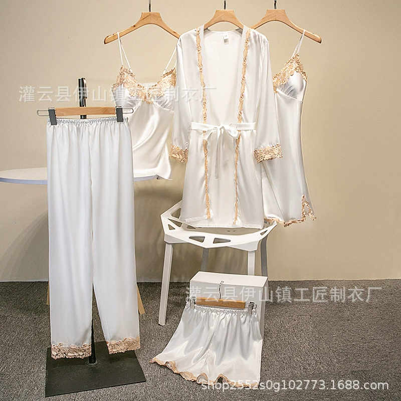 Эластичные пижамы, sexy набор, slipdress, мини-юбка, шорты, удобные брюки, халат, (跨境 торговля)