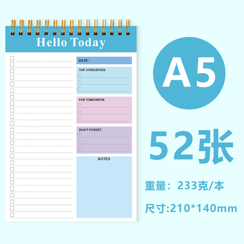 クロスボーダー英語ノート高颜値A5コイル毎日計画便箋本携帯学習スケジュール記事|undefined