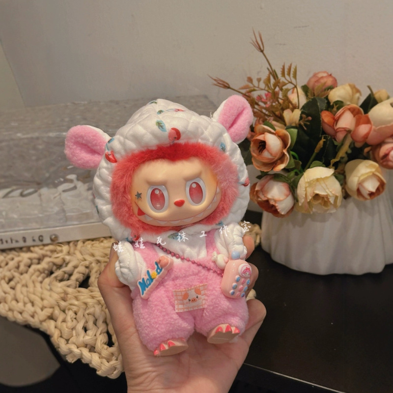 洋服のみ】17CM ラブブ人形服キーホルダー LABUBU 服 かわいいクマ パジャマ 3点セット|undefined