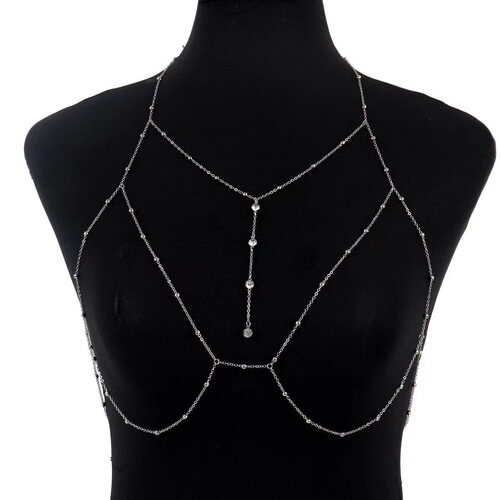 Bust Chain Jewelry Pure Desire Sexy Necklace Women's Body Chain Internet Celebrity Versatile Chain Hot Girl Tank Top Accessory Chain 