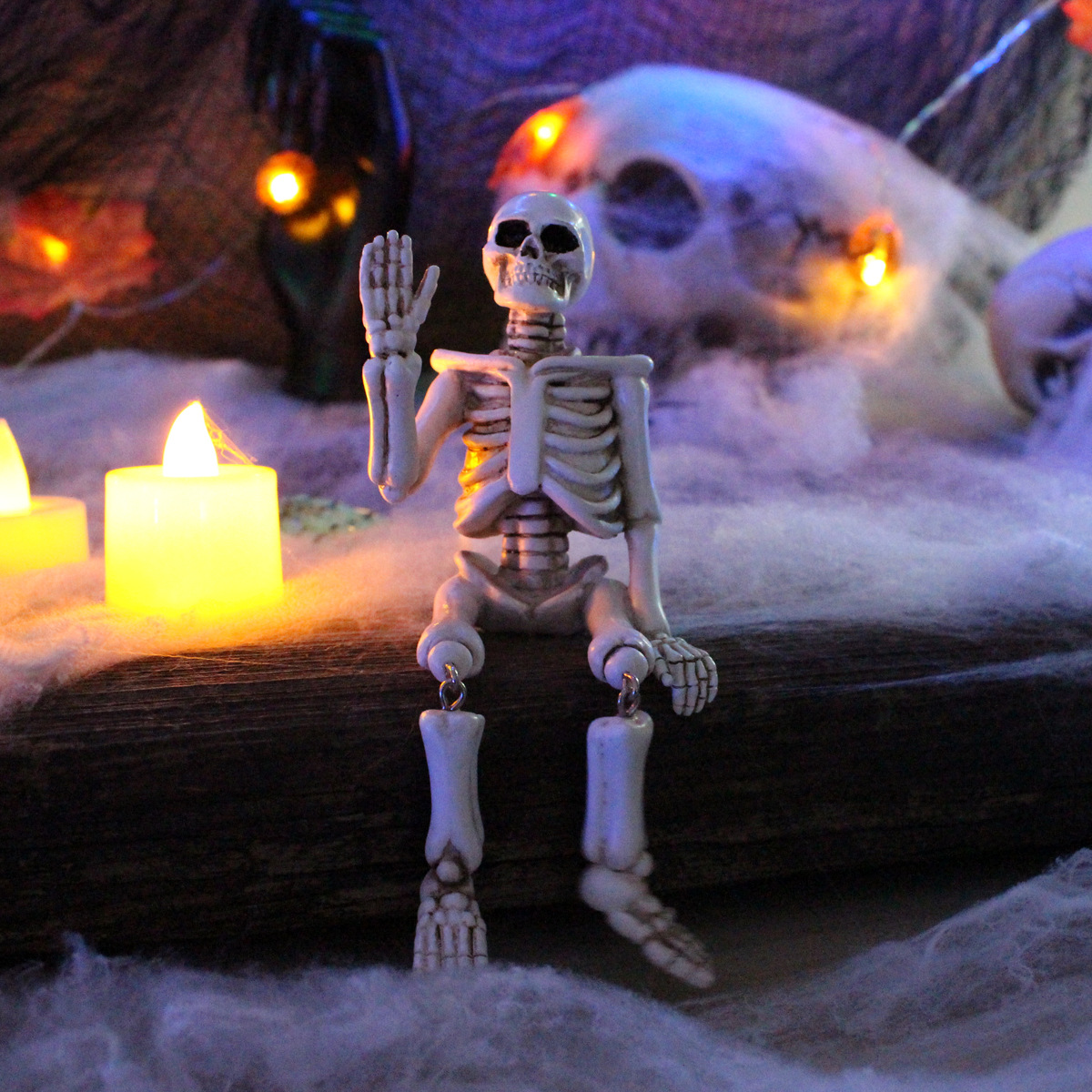 Halloween Decorations Waving Skull Ornaments Resin Crafts Ghost Festival Horror Atmosphere Landscape Props 