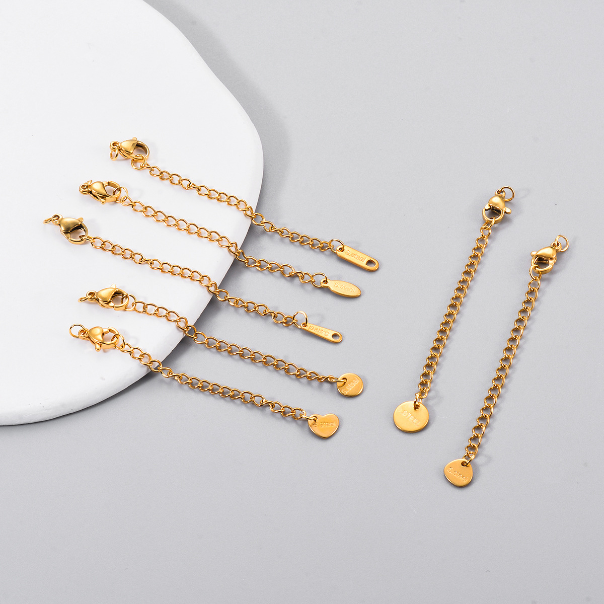 Plating Craft 20 Pcs/package Simple Style Solid Color Stainless Steel Plating Chain Jewelry Accessories