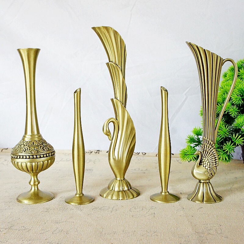 Peacock Swan Vase Brass Dragon and Phoenix Fish Jump Dragon Gate Metal Craft Home Decoration Internet Red Background Ornaments