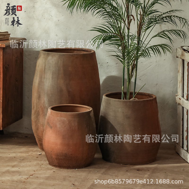 Retro color de cerámica maceta de viento tranquilo maceta de cerámica