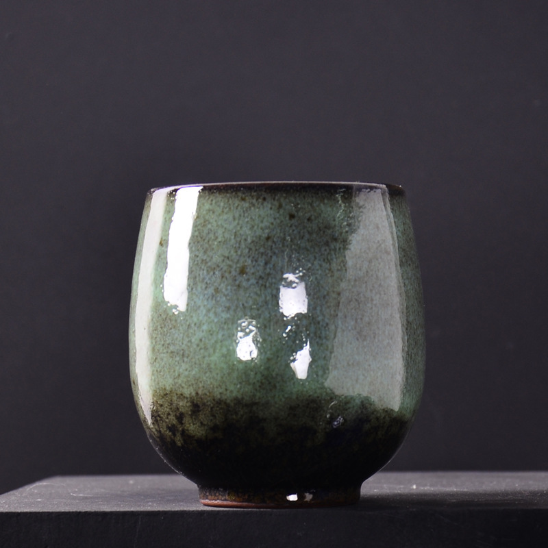 Taza de té de cerámica estilo japonés, tamaño grande individual de 250 ml, juego de té con esmalte de horno Dehua, taza de maestro, taza de regalo colorida.
