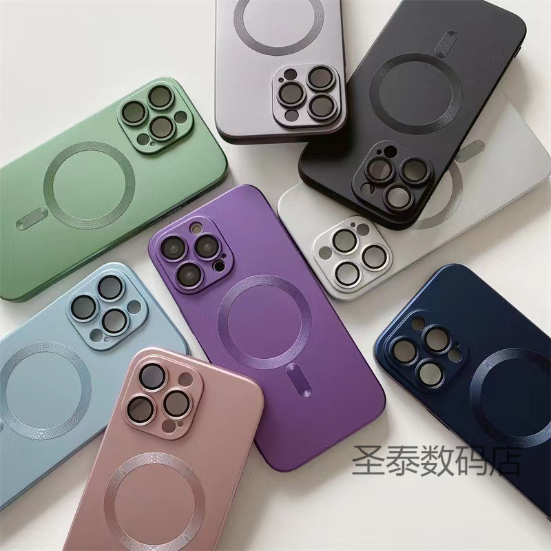Suitable for Iphone13Promax Mobile Phone Case, Magnetic Metal Paint, Apple 12 All-Inclusive Lens Film, Anti-Fall Protective Cover Suitable for Iphone13Promax Mobile Phone Case, Magnetic Metal Paint, Apple 12 All-Inclusive Lens Film, Anti-Fall Protective Cover