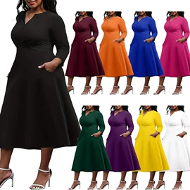 连衣裙;大码连衣裙;时尚休闲套装