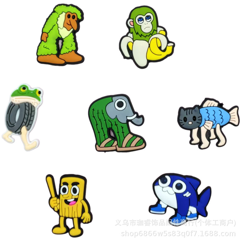 New Cartoon Shanhaijing Pvc Soft Rubber Accessories DIY Phone Case Clogs Shoe Charms Water Bottle Storage Box Ornaments