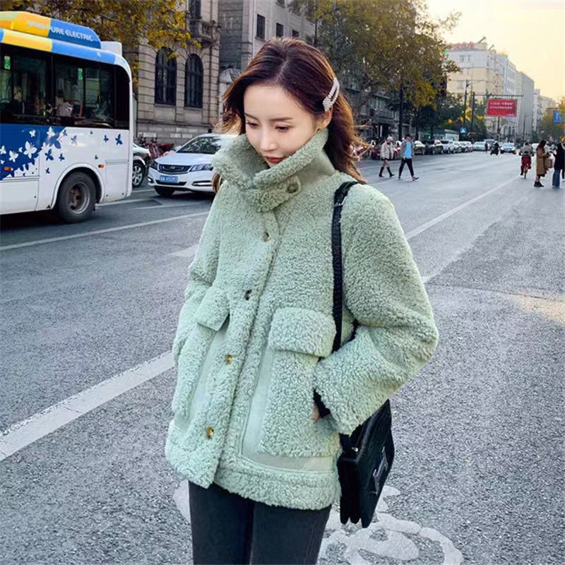 Lamb hair jacket female winter 2025 new autumn and winter versic…