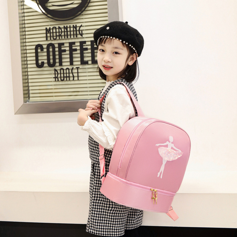 Children's Dance Bag New Style Children's Single-Shoulder Dance Backpack Latin Ballet School Bag Girls Princess Dance Bag