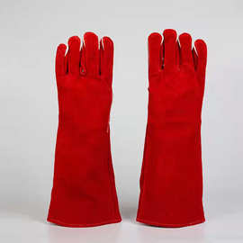 劳保焊接手套加长电焊翻毛耐磨隔热防护牛皮劳保手套