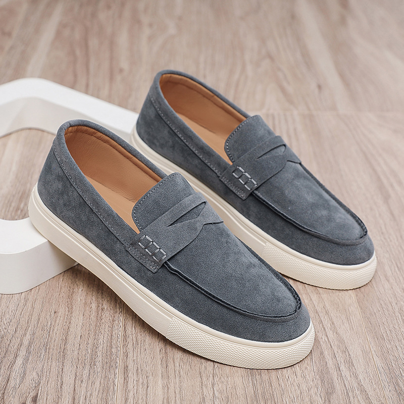 Autumn New Men's Slip-On Casual Loafers, College Style Fashionable British Bean Shoes, Leather Shoes, Sneakers, Dropshipping