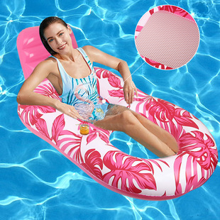 Cross-Border Swimming Pool Pvc Inflatable Floating Row Foldableable Water Maple Leaf Hammock Adult Amusement Lounge Chair Floating Bed Floating Row