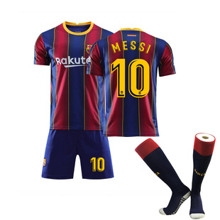 Barcelona jersey 20-21 home and away No. 10 Messi game uniform children's sports football suit men