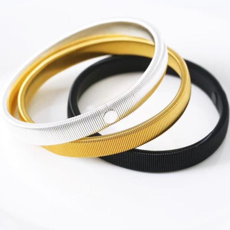Cross-Border Men's Metal Spring Bracelets, Wristbands, Arm Rings, Couple Style Gold and Black Elastic Arm Rings Cross-Border Men's Metal Spring Bracelets, Wristbands, Arm Rings, Couple Style Gold and Black Elastic Arm Rings