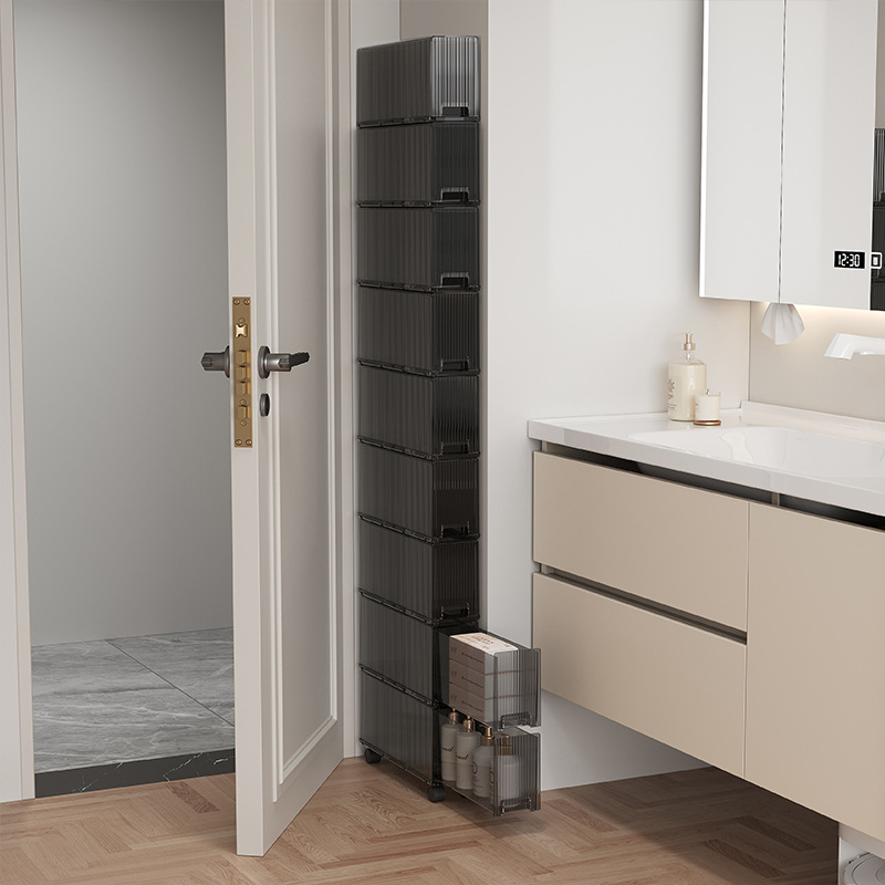 12/13cm浴室用トイレット収納棚トイレ防水シーリング引き出し式超狭い隙間収納ラック