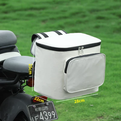 Electric Vehicle Rear Backrest Hanging Bag, Suitable for Aima, Niu, and Ninebot Electric Bikes, Rear Storage Pocket, Storage Basket (Electric car tail box) - back-hanging-bag-white-can-hold-helmet-default-items