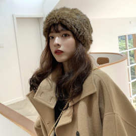 升级版加厚保暖真兔毛皮草毛绒帽子女冬季防寒毛毛帽包头毛线帽