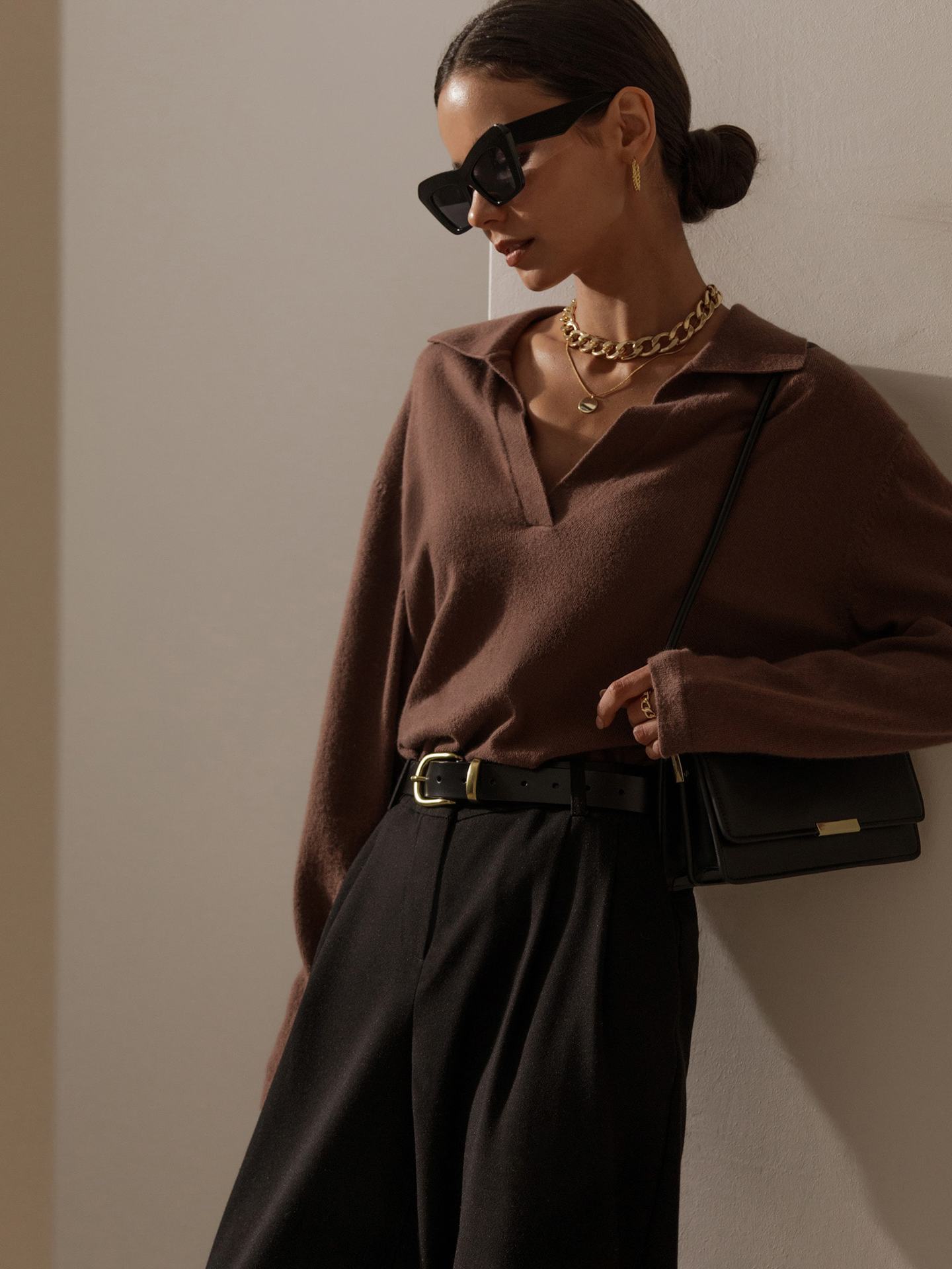 Suéter de cuello polo estilo europeo y americano, otoño-invierno 2025, suéter casual versátil de punto con cuello vuelto para mujer, disponible en Amazon. image 5