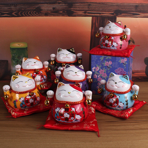 Lucky Cat Ceramic Small Home Furnishings Store Opening Gift Creative Japanese Lucky Cat Piggy Bank Mini Jar