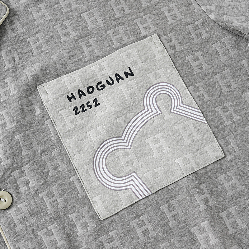 Jacquard de alta sensación nubes de algodón pijama de hombre primavera y otoño pantalones casuales de manga larga se pueden usar ropa de casa de verano