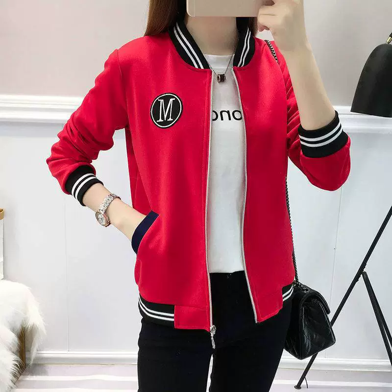 Autumn spring jacket, baseball uniform, Korean style, loose fit, plus size