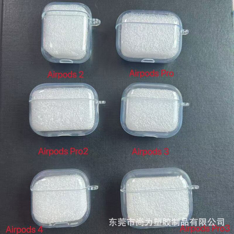 Suitable for AirPods Apple Bluetooth Earphone Protective Case Tpu Transparent Soft Shell Carabiner Individually Packaged