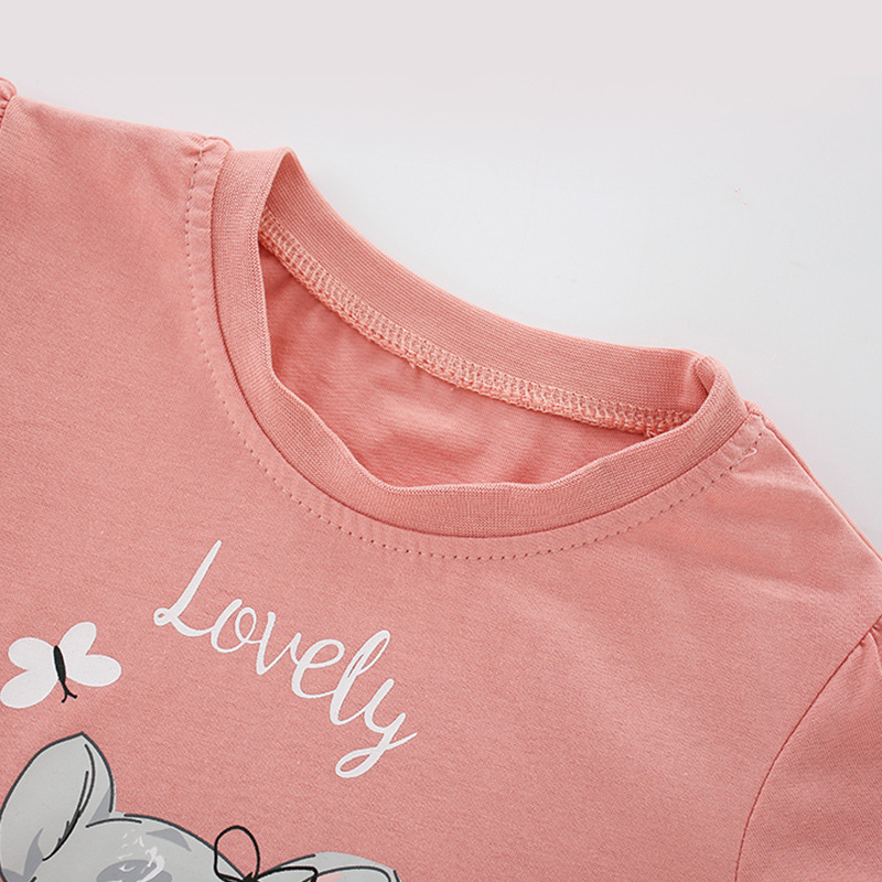 Forestkingdom marca 2023 verano nueva manga corta estilo occidental europeo y americano de dibujos animados impreso media manga camiseta