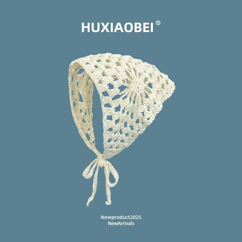 Toalla triangular hueca de punto transfronterizo Estilo pastoral retro francés Turbante fotográfico Turbante personalizado Tendencia